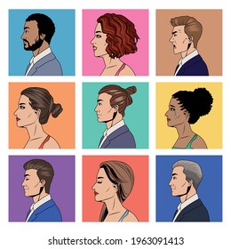 personajes de nueve elegantes