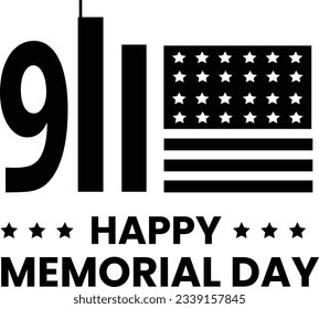 Nine eleven memorial day with flag