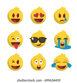 nine emojis set, icon for message