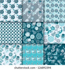 Nine fabric patterns