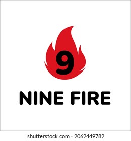 NINE FIRE ICON LOGO DESIGN