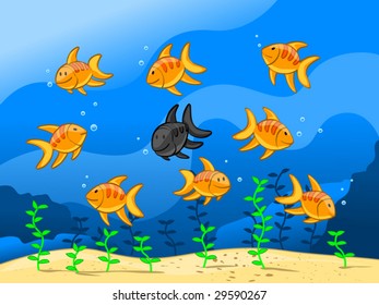 nine fishes (editable layers)