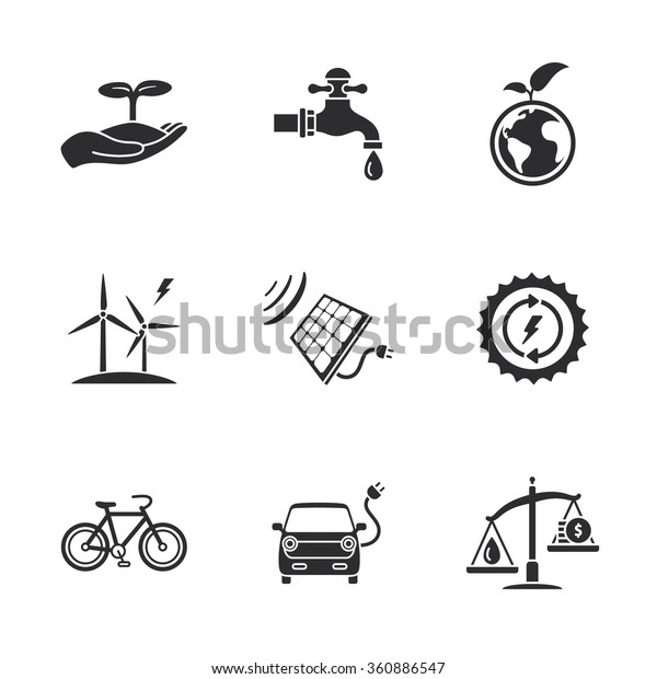 nine flat eco
icons
