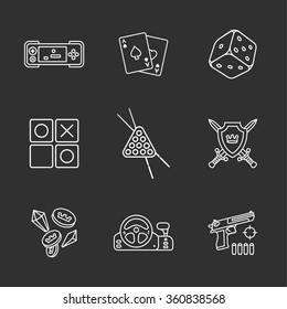 nine flat game icons