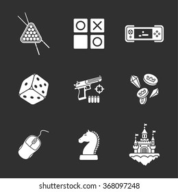 nine flat game icons