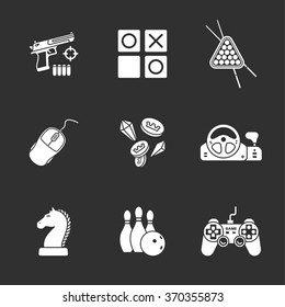 nine flat game icons