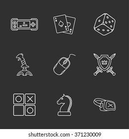 nine flat game icons