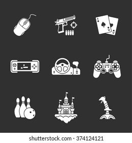 nine flat game icons