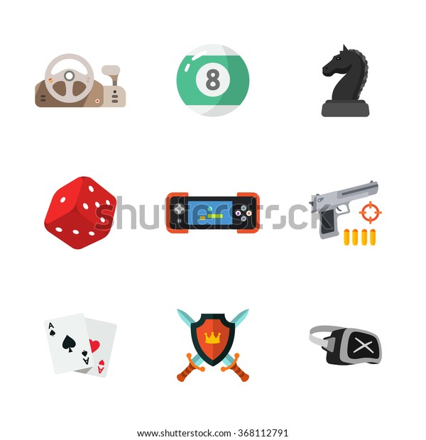 nine flat game\
icons