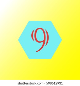 Nine flat vector