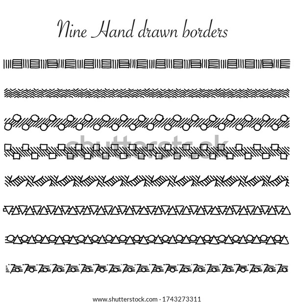 Nine funky, grungy hand\
drawn borders.  Mix and match to build your own borders or content\
dividers.