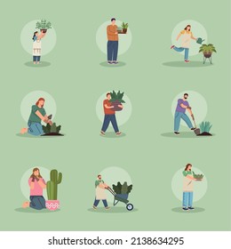 nine gardeners workers characters group
