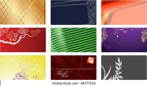 Nine Glamour Fashion Business Cards. More In My Portfolio. Vector Illustration.