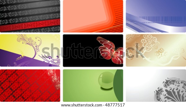Nine Glamour Fashion Business Cards. More\
In My Portfolio. Vector\
Illustration.