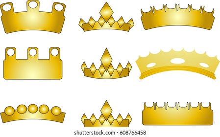 Nine Gold Crown set