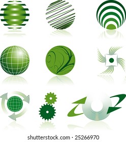 nine green corporate logos