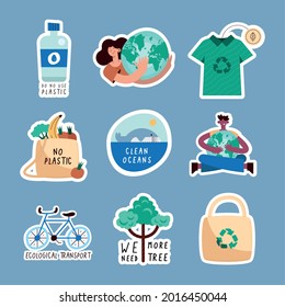 nine green lifestyle set icons