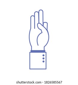 nine hand sign language line and fill style icon design of People help finger person learn communication healthcare theme Vector illustration