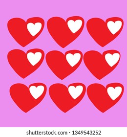 nine  heart icons