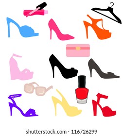 Nine high heels set