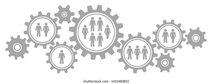 Nine Horizontal Graphic Gears Border Society Gray