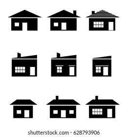 nine houses set vector - architecture design structure 