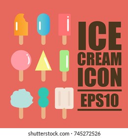 nine Ice creams icon vector