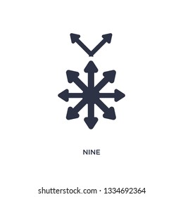 nine icon. Simple element illustration from orientation concept. nine editable symbol design on white background. Can be use for web and mobile.
