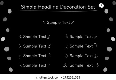 Nine kinds of hand drawn simple headline decoration set illustrations
Mark around the title
