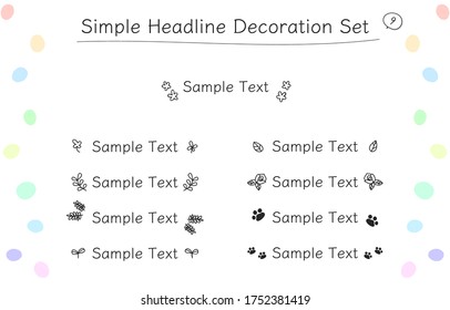 Nueve clases de ilustraciones de conjunto de decoración de titulares simples dibujadas a mano
Marcar alrededor del título