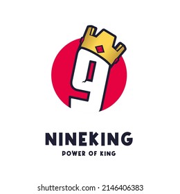 nine kings logo. illustration king vector 