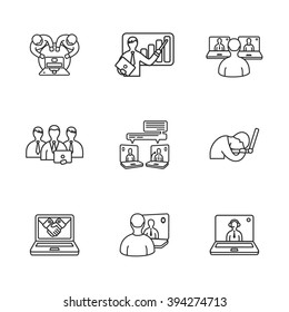 Nine Laptop People Icons Stock Vector (Royalty Free) 394274713 ...