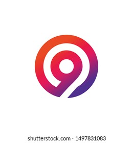 Nine letters logo icon vector