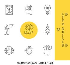 nine life skills set icons