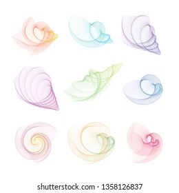 Nine lined colored geometrical shapes which can be used everywhere

