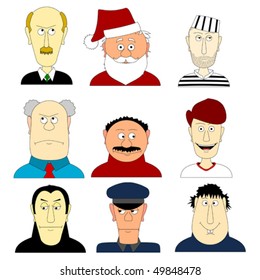 nine male faces