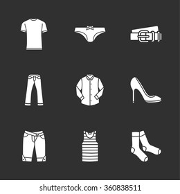 nine modern clothes icons