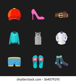 nine modern clothes icons