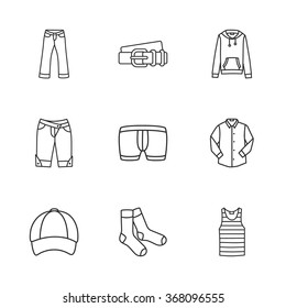 nine modern clothes icons