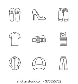 nine modern clothes icons