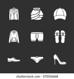 nine modern clothes icons