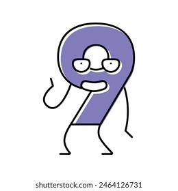 nine number character color icon vector. nine number character sign. isolated symbol illustration