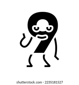 nine number character glyph icon vector. nine number character sign. isolated symbol illustration