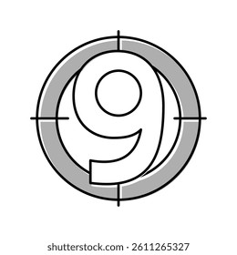 nine number color icon vector. nine number sign. isolated symbol illustration