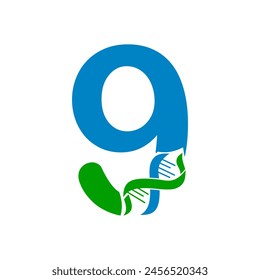 Nine number dna logo template illustration