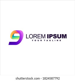 diseño de logotipo gradiente de nueve números