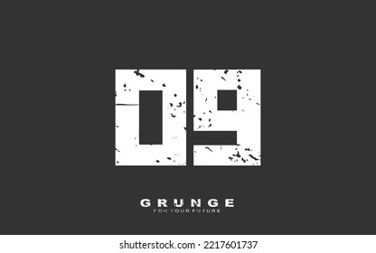 NINE Number grunge for identity. font template vector illustration for your brand.