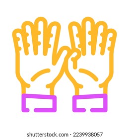 nine number hand gesture color icon vector. nine number hand gesture sign. isolated symbol illustration