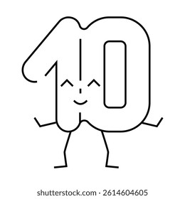 nine number hand gesture line icon vector. nine number hand gesture sign. isolated contour symbol black illustration