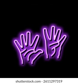 nine number hand gesture neon light sign vector. nine number hand gesture sign. isolated symbol illustration
